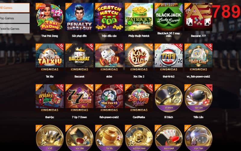 Game bài AE789 là sản phẩm cá cược có nhiều tựa game bài quen thuộc Game bài AE789 là sản phẩm cá cược có nhiều tựa game bài quen thuộc